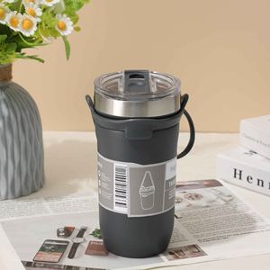 Stainless Steel Vacuum Insulated Tumbler With Silicone Sleeve Travel Mug Minimalist Design <b>Double</b> <b>Wall</b> Thermal Flask - Product Image 1