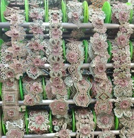 Garnitures en strass scintillantes à la mode, dentelle africaine guipure brodée pour la confection de vêtements et d'accessoires