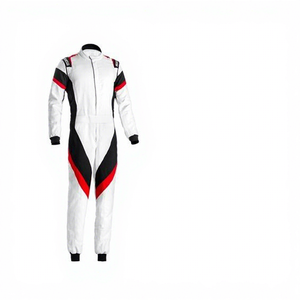 Unisex Full Body Motorcycle Racing Suit Gray White Color Blocked Breathable Leather One Piece Protective Gear for FIT - Product Image 3