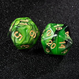 סט קוביות פוליכדרליות מוצקות מאקריליק ירוק בהתאמה אישית לשנת <span class=keywords><strong>2026</strong></span>, 7 חלקים, למשחקי תפקידים ומשחקי לוח עבור D&D - Product Image 4