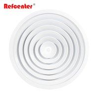 Diffuseur de plafond HVAC rond en aluminium avec registre papillon, pour l'alimentation en air des conduits de climatisation