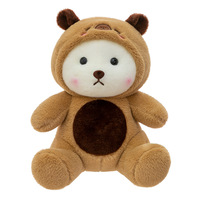 Nuevo y Adorable Peluche Transformable de Oso Rina, Relleno de Algodón PP Bordado, Diseño de Tiburón, Almohada con Orejas Móviles, Regalo para Niños