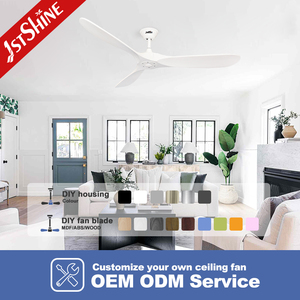 Quạt trần thông minh 1stshine điều khiển bằng ứng dụng, 60 inch, ba cánh gỗ, màu trắng, kèm điều khiển từ xa - Product Image 4