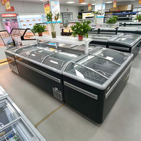 Congelador Comercial Curvo Transparente en Forma de Arco con Enfriamiento Directo y Control Digital para Supermercados