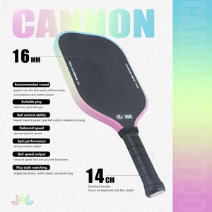 ไม้พายพิคเคิลบอล FitSpark Candy Cannon ขอบเรียบ ผลิตจากคาร์บอนไฟเบอร์ แกนรังผึ้ง ได้รับการรับรองจาก USAPA ขนาด 16 มม. พกพาสะดวก ทนทาน คุณภาพสูง - Product Image 4