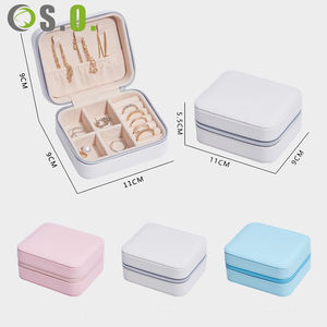Boîte de rangement à bijoux de voyage portable en cuir PU, élégante et simple, personnalisée en usine, pour boucles d'oreilles, colliers et bagues, pour filles - Product Image 2