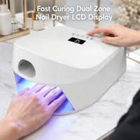 Lampe à ongles UV LED double zone 57 perles 168W haute puissance séchage rapide pour un doigt ou une main entière, usage domestique et professionnel, vente en gros directe usine