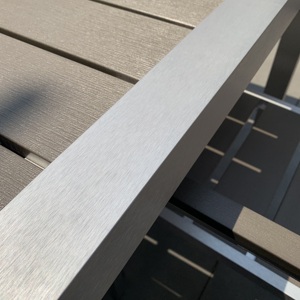 Juego de Muebles de Exterior para Playa, Bar o Restaurante, Resistentes al Agua, de Aluminio Cepillado, Mesas y Sillas Cuadradas para Comedor - Product Image 4