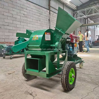 Dubbele Hopper 22/28 PK Dieselmotor Houtversnipperaar Output 1-1,5T/H Multifunctionele Industriële Houtchip Zaagselmachine