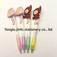 Stylo à encre gel souple en PVC personnalisé, feuille acrylique imprimée, dessin animé rétractable, film de transfert floral, stylo à encre à base d'eau, Chine