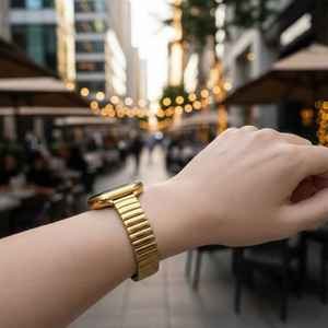 สายนาฬิกาสแตนเลสสตีลรุ่นใหม่สำหรับ <span class=keywords><strong>Apple</strong></span> <span class=keywords><strong>Watch</strong></span> แบบยืดหยุ่นสำหรับผู้ชายและผู้หญิง สำหรับ Iwatch S11 9 <span class=keywords><strong>8</strong></span> 7 สายสำหรับผู้ชาย - Product Image 4