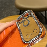 Coque de téléphone simple et luxueuse avec paillettes de diamant pour iPhone 11 12 13 14 15 16 17 Pro Max, couleurs tendance, protection antichoc, coque arrière