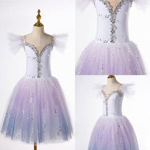 Robes de ballet pour filles, vêtements de scène, nouvelles paillettes, bretelles, 100% polyester, Chine - Product Image 5