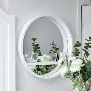 Home Decor White Black Round Wall <strong>Mirror</strong> <strong>Porthole</strong> Make up Hallway Bathroom Bedroom Hanging <strong>Mirror</strong> with Shelf - Product Image 1