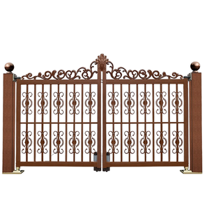 Puerta corrediza de <span class=keywords><strong>calle</strong></span> de puerta de hierro forjado de diseño moderno Puerta de valla principal de aluminio <span class=keywords><strong>para</strong></span> casa - Product Image 3