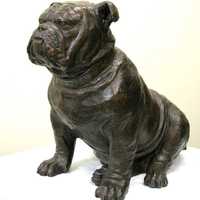 Offre Spéciale antique cuivre bronze finition métal laiton coulé statue de bouledogue anglais