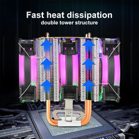 Refroidisseur de processeur de haute qualité, 6 caloducs, trois ventilateurs de refroidissement avec éclairage RVB, compatible LGA 1150 1200 AM4 AM3 CPU