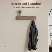 Porte-manteau mural en bois avec étagère, design moderne de 50 cm avec crochets muraux cachés, panneau en placage de bois massif