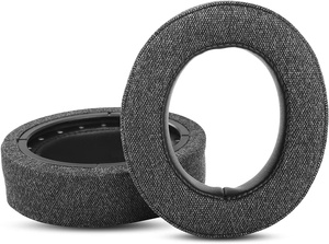 Coussinets d'oreille en tissu de coton gris lin écologique de haute qualité, accessoire de remplacement pour casque <span class=keywords><strong>Corsair</strong></span> - Product Image 4