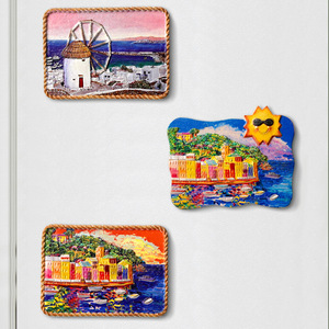 Imanes de Resina para Refrigerador con Paisajes Costeros, Juego de Varias Piezas, Recuerdos de Viaje, Decoración Magnética para el Hogar, Forma Irregular - Product Image 1