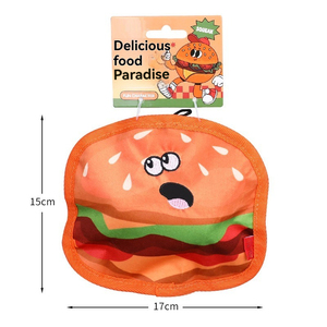 Giocattolo da Masticare per Cani Indistruttibile di Alta Qualità, Resistente con Suono, Trattamento Dentale Interattivo a Forma di Hamburger e Patatine - Product Image 3