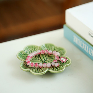 Plat à collation créatif nordique, plateau à fruits, plateau de <span class=keywords><strong>rangement</strong></span>, porcelaine blanche, trèfle à quatre feuilles, design américain, plateau à bijoux - Product Image 4