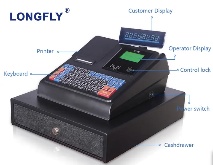 Longfly Hot Sell Elektronische Kassa/Ecr/Pos-Systeem Met Kassalade