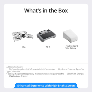 Original D JI Screen Remote Flip RC 2 <b>4K</b> HDR Camera <b>Drone</b> with 5.5 Inch Display and Foldable Guard for Aerial Video - Product Image 4