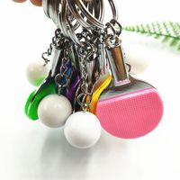 Porte-clés 3d Simulation Mini Ping Pong Anneaux Raquette de Tennis de Table Sport Porte-clés Métal Réaliste Charme de Sac
