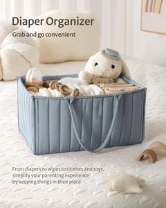 Bolsa de Pañales Acolchada Impermeable para Guardería y Auto, Organizador de Artículos Esenciales para Bebé, Cesta de Almacenamiento Portátil para Baby Shower - Product Image 5