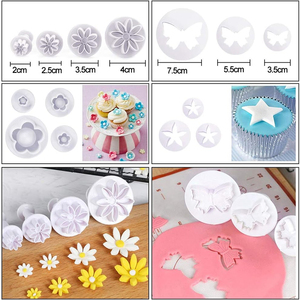 114pcs Kit de décoration de gâteau avec emporte-pièces Fondant, rouleau à pâtisserie et lisseur-Plastique sans BPA pour fleurs, <span class=keywords><strong>outil</strong></span> de modélisation d'animaux - Product Image 3