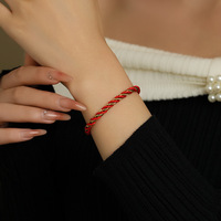 Bracelet en acier inoxydable tressé fait main, motif torsadé, bicolore, coloré, pour femme, bijou de charme