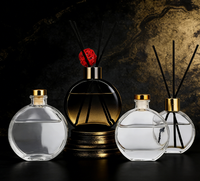 Flacon vide de luxe pour diffuseur d'huiles essentielles 50 ml avec bouchon à vis, flacon de parfum rond en verre mat estampé à chaud