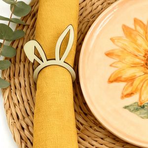 Paquete de 10 Lindos Anillos de Servilleta de Madera con Diseño de Conejito, Ideales para Pascua y Fiestas Temáticas de Conejos |   Madera, no requiere montaje - Product Image 3