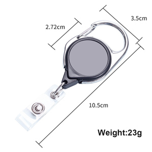 Bestom Oval Carabiner Retractable Badge <strong>YOYO</strong> with Metal Frame Outdoor <strong>Keychain</strong> Id Card Holder - Product Image 2