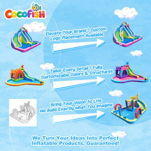 Casa de Brinco Inflable Cocofish Flamingo Rainbow con Toboganes, Pared de Escalada, Piscina y Pistolas de Agua Dobles para Niños - Product Image 5