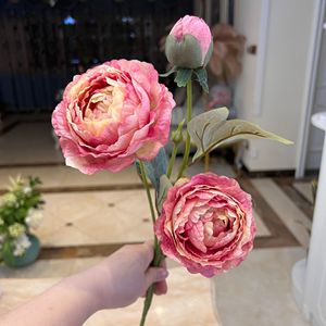 Fleur artificielle de pivoine simulée 70 cm en soie, décoration douce pour la maison, accessoires de photographie, style papillon du lac de l'Ouest - Product Image 4