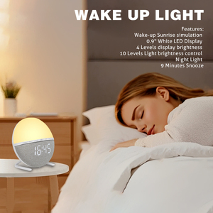 Réveil électronique multifonctionnel en plastique avec lampe de chevet intelligente, affichage LED, fonction snooze et modes de sommeil personnalisables - Product Image 4