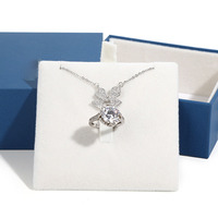 Boîte d'emballage de bijoux en carton à couvercle coulissant avec logo personnalisé de haute qualité en bleu avec tiroir d'insertion de cartes Boîte cadeau pour collier
