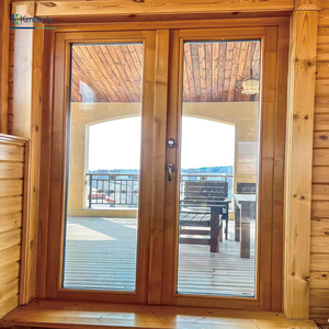 Cửa sổ kiểu Pháp uPVC hiện đại có thể tùy chỉnh với cửa chớp kính đơn theo phong cách retro hoàn thiện Hiệu ứng gỗ cho khách sạn Văn phòng tại nhà - Product Image 4