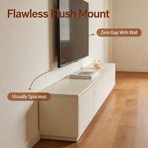 Meuble mural encastré pour téléviseur laser avec console multimédia flottante intégrée pour home cinéma - Product Image 2