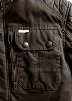 Veste de chasse en toile de canard enduite de cire lourde personnalisée d'usine avec veste de motocycliste doublée de polaire de fourrure