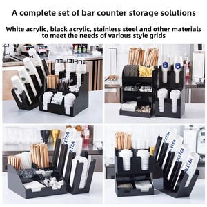Portabicchieri per Caffè Nero e Tè al Latte con Ripiano per Bicchieri di Carta per Conservazione Bevande - Product Image 4