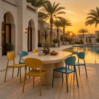 Chaise de jardin moderne en plastique imperméable pour l'extérieur, résistante au soleil, pour terrasse, bistrot, parc, villa, complexe hôtelier, mobilier de terrasse