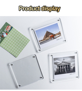 Couple Home DIY ảnh Tường Nam châm tủ lạnh Sticker 3 inch thẻ nhỏ hiển thị từ acrylic khung hình - Product Image 3