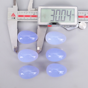 Natuurlijke blauwe chalcedoon handgesneden kristal gepolijste ovale eieren edelsteen yoni <span class=keywords><strong>massage</strong></span> tool voor vrouwen - Product Image 2
