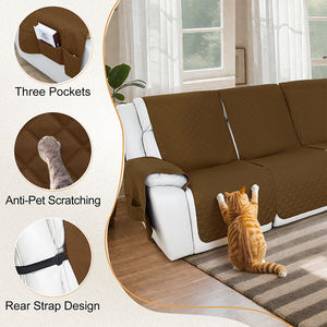 <span class=keywords><strong>Housse</strong></span> en polyester imperméable de couleur marron clair à motif gaufré pour fauteuil inclinable 5 places, salon, haute qualité - Product Image 4