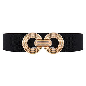 Usine En Gros 5CM De Large <span class=keywords><strong>Robe</strong></span> Élastique <span class=keywords><strong>Ceinture</strong></span> Multicolore Or Métal Alliage Double Cercle Crochet À La Mode Femme <span class=keywords><strong>Ceinture</strong></span> - Product Image 5