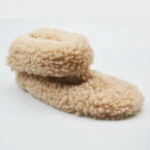 可爱毛圈羊毛女保暖毛绒冬季室内靴子拖鞋