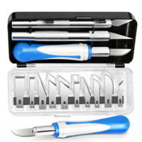Set di Coltelli di Precisione 16 Pezzi con 10 Lame in Acciaio a Cambio Rapido, Manico in Plastica, per Arte, Design, Scrapbooking, Lavorazione Legno/Pelle, OEM